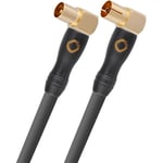 OEHLBACH Transmission Shift HD Antenna Cable, 90° (Made in Germany - 4K UltraHD Coaxial Cable for TV, Radio, Cable TV - HDTV, 4-Way Shielding) - 4 m Anthracite