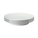 Denby White Porcelain Dinner Plates Set of 4-27cm Dishwasher Microwave Safe Classic Large Plates - Chip & Crack Resistant Tableware