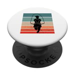 Silhouette d'une fille sautant à la corde activité sport PopSockets PopGrip Adhésif