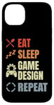 Coque pour iPhone 14 Plus Eat Sleep Game Design Repeat Video Game Producer