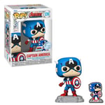 Funko Pop! Marvel: A60- Comic Captain America With Enamel Pin - Marvel Comics- Exclusivité Amazon - Figurine en Vinyle à Collectionner - Idée de Cadeau - Produits Officiels