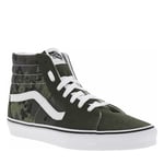 Baskets VANS montantes en cuir de vachette camouflage à talon plat et à lacets plats