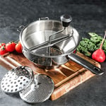 Moulin à légumes Professionnel, Moulin à Aliments Manuel 1,9L en inox, 3 Disques de Fraisage, Presse-Purée Pour Légumes et Tomates en purée, Aliments