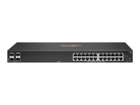 HPE Aruba 6100 24G 4SFP+ Switch - Commutateur - Géré - 24 x 10/100/1000 + 4 x 1 Gigabit / 10 Gigabit SFP+ - flux d'air côte à côte - Montable sur rack