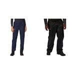 Regatta Womens Pack It Waterproof Over Trousers - M & Mens Stormbreak Waterproof Overtrousers - M Black