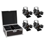 EUROLITE Set 4x AKKU THA-20PC TRC Theater-Spot bk + Case