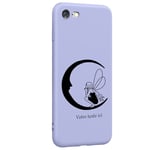 Coque violet Iphone 7 8 et SE 2020 et 2022 fee lune