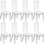 Lot de 8 Chaises de Salle à Manger,Chaise de Cuisine Cuir synthétique,pour Salle à Manger,Cuisine,Salle de Réunion,Blanc