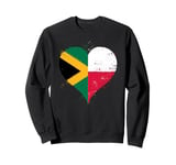 Vintage Flag in Heart for Jamaica Poland A Jamaican Polish Sweatshirt