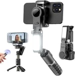 Stabilisateur Cardan Smartphone avec Éclairage et Télécommande Bluetooth - Perche Selfie Portable pour Vidéo Vlog, Compatible Android/iOS, Idéal pour Vlogging, Youtube et Vidéo en Direct