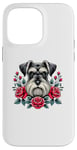 iPhone 14 Pro Max Roses Flowers Miniature Schnauzer Schnauzers Case