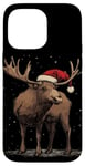 iPhone 14 Pro Max Christmas Magic Moose in Santa Hat Costume for Cozy Xmas Case