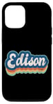 Coque pour iPhone 12/12 Pro Edison Prénom Garçon Style Vintage Années 70 80 Personnalisé