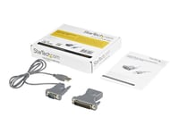 Startech.Com Usb To Serial Adapter - 3 Ft / 1M - With Db9 To Db25 Pin Adapter - Prolific Pl-2303 - Usb To Rs232 Adapter Cable (Icusb232db25) - Seriell Adapter - Usb 2.0 - Grå