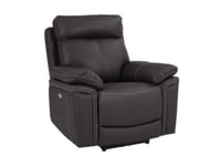 Fauteuil relax électrique en cuir ISIRIS - Marron