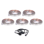 LED-list / Arbetsbelysning AGGE 230V - 1500 lm/m, 3 m, 5 st + Nätsladd (15 m)