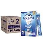 Aptamil 2 Follow On Baby Milk Formula Pre-Measured Tabs, 6-12 Months, 120 Tabs (Pack of 4) - 1 tab = 1 scoop (24g)