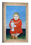 kunst für alle 'Image encadrée de Henri J.F. Rousseau The Girl with A Doll, c.1905 Impression d'art dans Le Cadre de Haute qualité Photos Fait Main, 30 x 40 cm, Argent, Raya