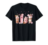 Ginger Man Cookies Christmas Coffee Latte Pink Xmas Season T-Shirt