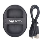 USB Dual Charger Canon LP-E6 LP-E6N EOS 5D Mk II/III 6D 7D/7D Mk II 60D 70D