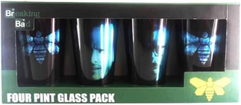 Breaking Bad Beverage Glasses 4-Pack Pint (16 oz) New In Box Set