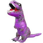 Barn och vuxna dinosaurie uppblåsbar cosplay kostymer T-rex anime tecknad film festklänning kostymer Halloween kost purple