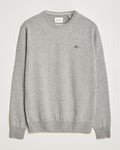 GANT Lambswool Crew Neck Pullover Grey Malange