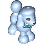 Friends LEGO Minifigure Poodle Dog Bright Light Blue Animal Minifig Rare