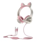 Nouvelle arriv¿e casque de jeu filaire avec microphone casque de r¿duction de bruit d'oreille de chat mignon pour commutateur PC PS4 nouvelle Xbox-blanc sans bo¿te_XINENGJI