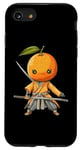 Coque pour iPhone SE (2020) / 7 / 8 Samouraï japonais orange guerrier Ukiyo Sensei Samouraï