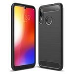 Motorola Carbon Flex Moto E6 Plus kuoret - Musta