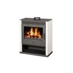 Poele A Bois Rubin Blanc 13.0kw H85xl69xp44