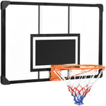 Sportnow - Panier de basketball mural - kit d'installation inclus - acier polycarbonate noir transparent