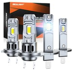 SEALIGHT Ampoules H7 H1 LED Packs feux de croisement et feux de route Auto Vehicle, 24000LM Remplacement halogène H4 de Conception 1 :1, Plug-N-Play, Paquet de 4