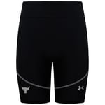 Under Armour Project Rock HeatGear Black/Beige Womens Bike Shorts 1366005 001 - Size Medium