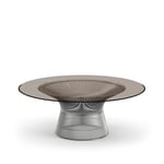 Knoll - Platner Coffee Table, base in Polished Nickel, Ø 107 cm, top in Bronze coloured glass