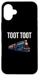 Coque pour iPhone 16 Plus Œuvre d'art amusante en train de Noël Toot Tut Toot