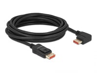 DELOCK – DisplayPort cable male straight to male 90° right angled 8K 60 Hz 5m, black (87069)