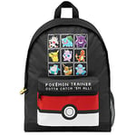 Pokémon Sac à Dos Enfant, Cartable Scolaire Garcon Fille Pikachu Evoli Pokeball (Noir/Rouge)