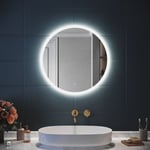 Sirhona - Miroir Rond Salle de Bain led Miroir Lumineux Salle de Bain avec Eclairage Intégré, Anti-buée, 60cm