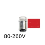 Röd LED signallampa T14x30 5lm Ba15d 0,4W 80-260V