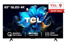 TCL 65P7K-UK 65" QLED 4K Ultra HD HDR Google TV (Google Assistant, BBC iPlayer, Dolby Atmos, Dolby Vision, HDR10+, 120Hz Game Accelerator, Motion Clarity，2025 New Model)