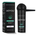 UOYOU WHITE Hair Fibres for Thinning Hair 27.5g Bottle with Applicator | Undetectable & Natural Keratin Hair Fibers Concealer for Hair Loss for Men and Women | Hair Building Fibres Powder [WHITE]