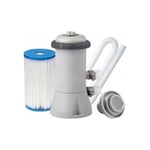 Pompe de filtration de piscine avec filtre et tuyaux - 2700 litres par heure - Intex