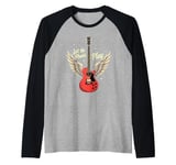 Let the Music Play Guitars Guitar Guitar Player Guitarist Raglan Baseball Tee