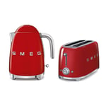 PACK SMEG Bouilloire 1.7L 7 Tasses + Grille-pain Toaster 2 Fentes 1500W 4 Tranch