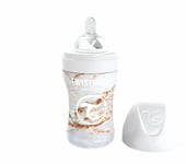 Twistshake Anti-Colic rostfri flaska 260 ml, marble vit