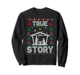 True Xmas Story Christmas Love Jesus Nativity Scene Pajama Sweatshirt