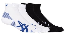 2 paires de chaussettes asics cushion run quarter blanc noir