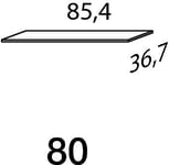 Mistral sektion 080, hyllplan, ljus bok